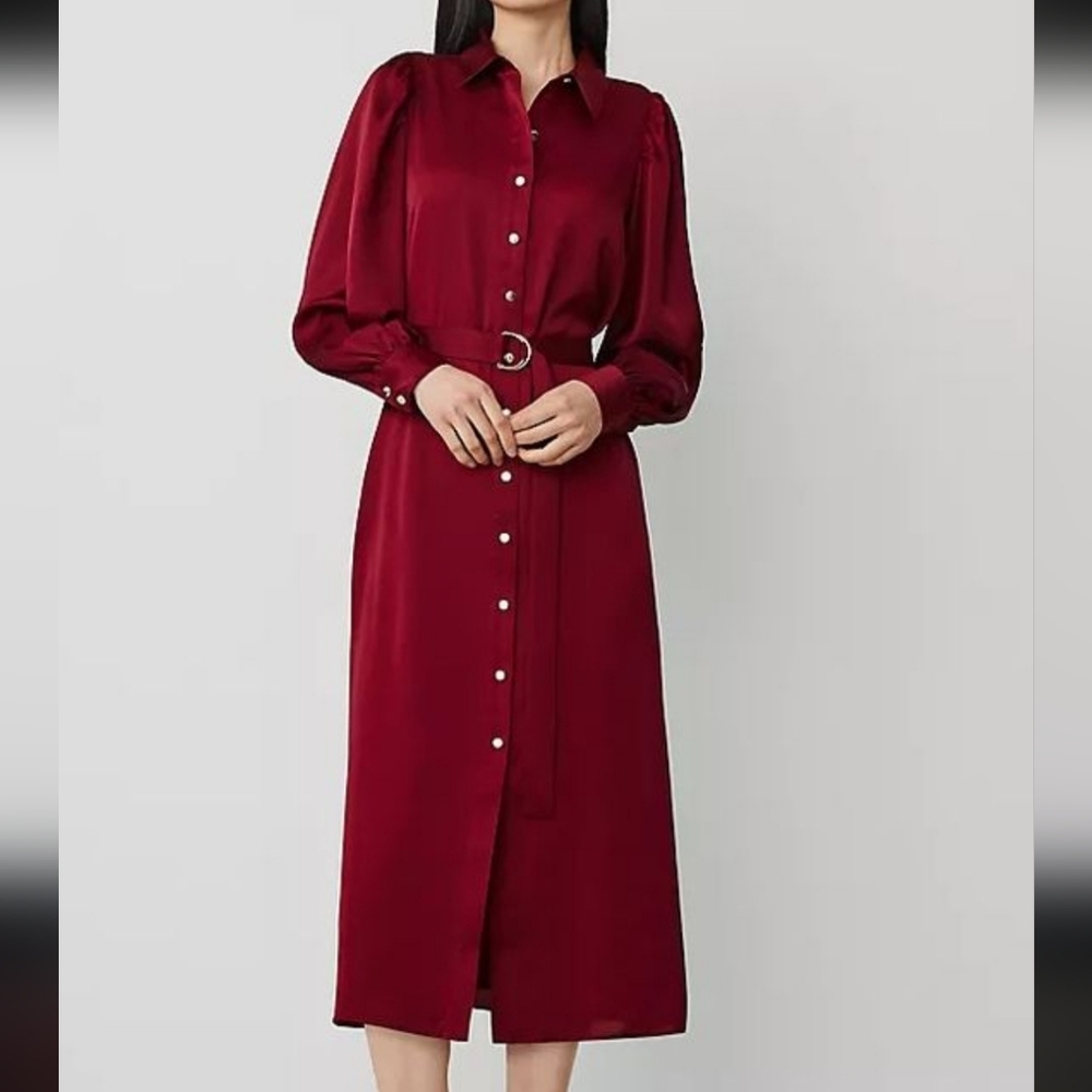 Ann Taylor Rich Red Midi Dress